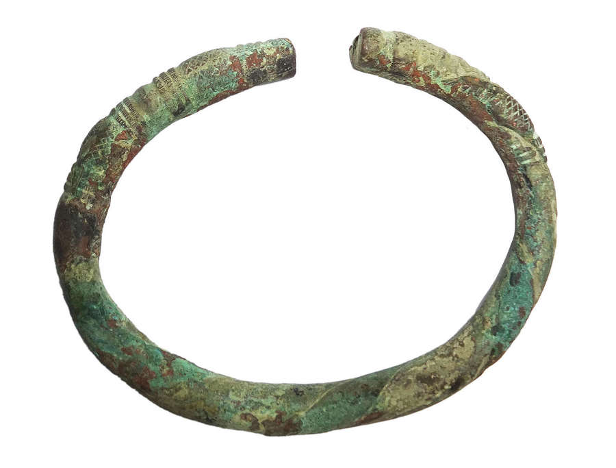 A large heavy Near Eastern bronze anklet, c. 10th-8th Century B.C.