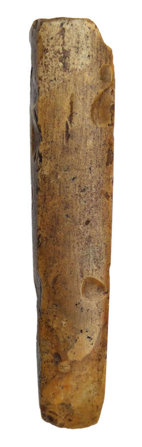 A Danish Neolithic parallel-sided brown flint chisel fragment
