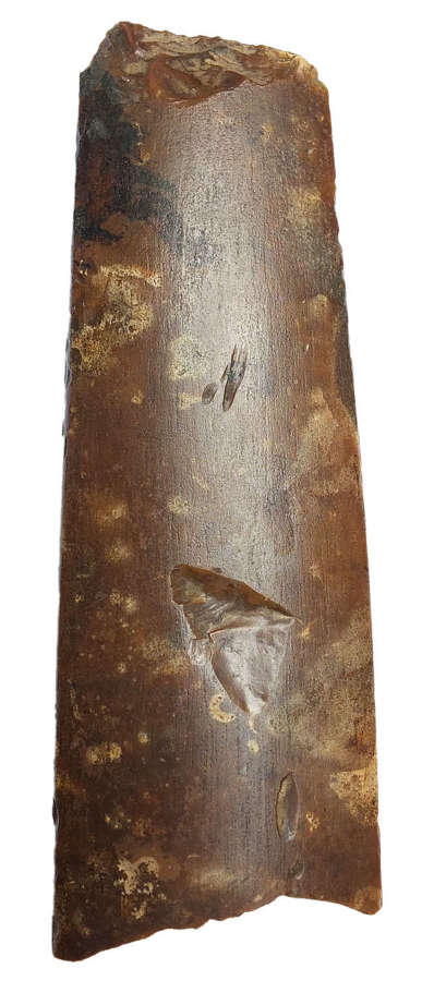 A large Danish Neolithic polished tabular flint axehead