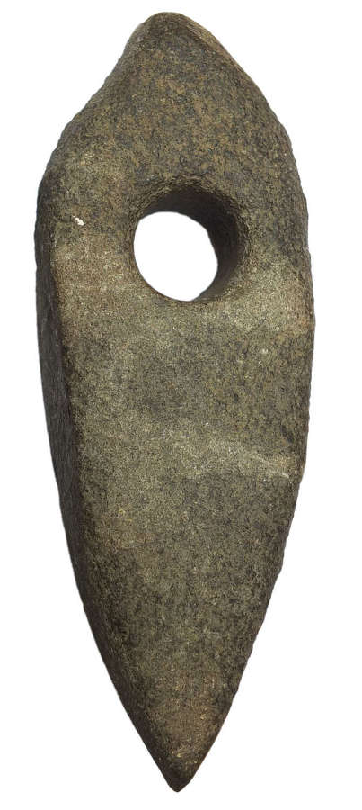 A substantial Nordic Neolithic dolerite perforated axe-hammer