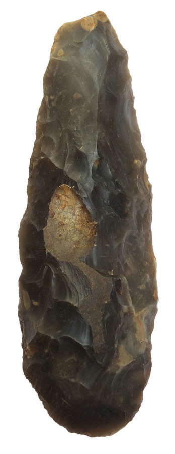 A Mesolithic grey brown flint tranchet axe, c. 10000-4000 B.C.
