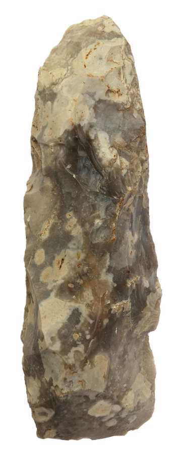 A Mesolithic mottled gray flint tranchet axe, c. 10000-4000 B.C.